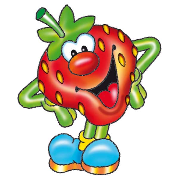 Illustration fröhliche Erdbeere