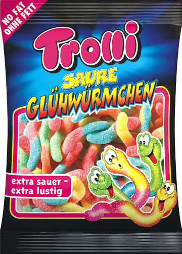 Verpackungsdesign Trolli Saure Glühwürmchen